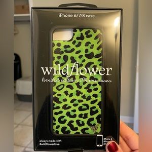 Wildflower Iphone 6/7/8 neon green cheetah print case